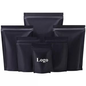 Customize PE PVC Mylar Bags Low Moq Custom Printed Resealable Stand Up Pouch Ziper Top Soft Touch plastic Bag Food Grade Self Sealing Packing Baggies with Custom Logo