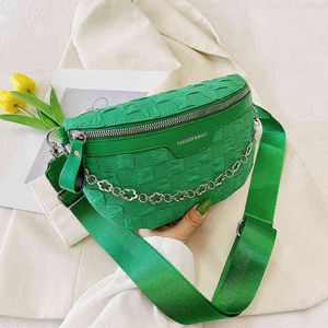 Kvinnliga kedja midja väskor Kvinnlig duk Fanny Pack Fashion Hip Belt Bag Lady Luxury Brand Shoulder Crossbody Chest 220609