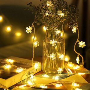 Strings Christmas Led Garland Snowflakes String Fairy Lights Tree Home Decor Stringled