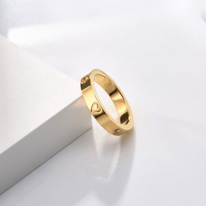 Gold Ring Engagement Wedding Sterling 2022 Designer Toppkvalitet Extravagantringar för kvinnor Hjärtat älskar smycken Gifta Diamond Silver Plated Steel 6/7/8