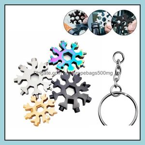 Tool Parts Tools Home Garden 3-7 Days 18 In 1 Camp Key Ring Pocket Mtifunction Hike Keyring Mtipurposer Survive Outdoor Openers Snowflake on Sale