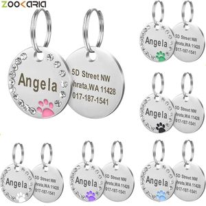 Targhetta per cani personalizzata Targhetta identificativa per gatti personalizzata per cuccioli Accessori per collare per cani Numero di nome in acciaio inossidabile inciso per cani Gatti 220610