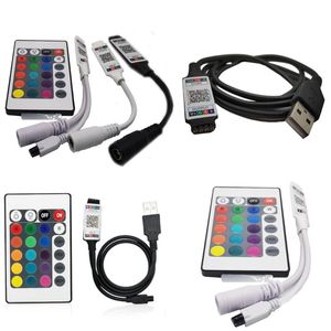 Denetleyiciler App Smart Bluetooth uyumlu denetleyici LED RGB 24Key IR USB SMD 2835 Strip Lightgb ControllerSrgb