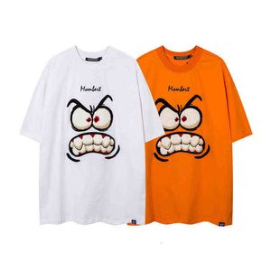 Hiphop Unisex Large T-shirt Oversize Loose Fried Street Short Sleeve