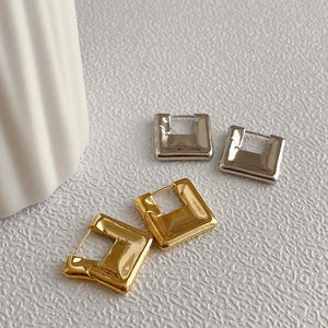 Lampadario pendente Orecchini a cerchio quadrati metallici semplici per personalità femminile Orecchini geometrici color oro/argento