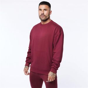 Men's Hoodies & Sweatshirts Spring And Autumn Pullover Sweater Cotton Solid Color Casual Round Neck Long Sleeve Top Jogger Fitness Exercise