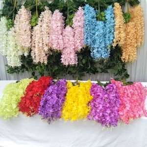 110 см винтаж Great Gatsby Home Party Garden Decoation Elegant Artifical Silk Flower Visteria Vine Wedding Decoration