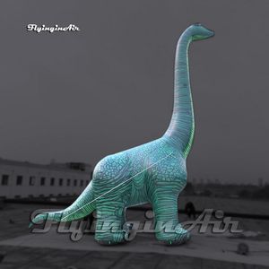 Modelo de dinossauro de dinossauro inflável simulado Modelo de dinossauro Balão verde Brachosaurus com pescoço longo para evento