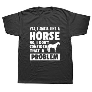 Wholesale tops pet resale online - Men s T Shirts Yes I Smell Like A Horse Funny Lover T Shirt Short Sleeve Summer Style Pet Animal Graphic Loose T shirt Top TeesMen s