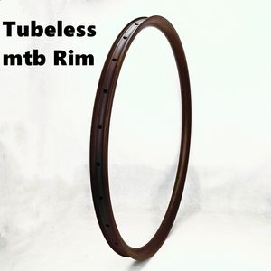 Wholesale tubeless bike wheels for sale - Group buy 33mm Width UD Glossy Matte Factory MTB Carbon Wheel Rim Asymmetric XC Wheel For Mountain Bicycle