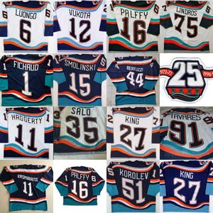 Wholesale hockey jerseys 34 resale online - Ziggy Palffy Fisherman Jersey with th Patch Chara Darius Kasparaitis Armstrong Bertuzzi Berard Salo Korolev Custom Hockey Jerseys