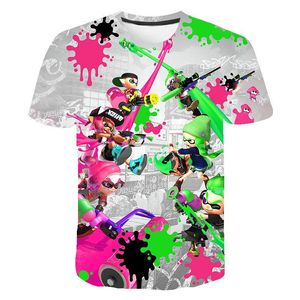 Męskie koszulki Męskie wydrukowane 3D zabawne kreskówki Summer Women T Shirt Splatoon Hipster Hip-Hop Children koszulki