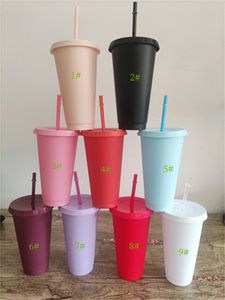 Чашки для сублимации, пустая кружка на 24 унции/710 мл, пластиковый стакан, многоразовая питьевая чашка с плоским дном, в форме столба, крышка, соломинка, настраиваемый логотип