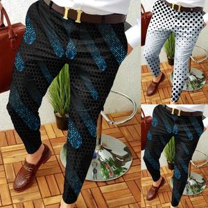 Men's Pants Mens Christmas Men Slim Fit Print Zipper Button Trousers Suit Male Casual Fashion Long PantsMen's