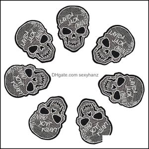 Sy Notions Tools Apparel 10 PCS Punk Skles Badges For Clothing Iron Embroidered Applique Ones Accessoar Diy Clothes Drop Delivery 20