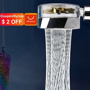 Shower Head Water Saving Flow 360 Degrees Rotating With Small Fan ABS Rain High Pressure spray Nozzle Bathroom Accessories 220401