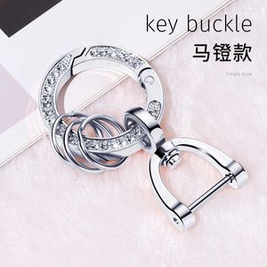 Keychains Fashion Golden Silver Car Keychain Ring Buckle Crystal Girls Girls For Men Women Chain Accessories Jewelry miri22