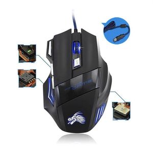 5500 DPI 7 Button LED Optical USB Wired Gaming Mouse Mice for pc laptop190m