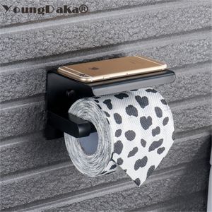 SUS 304 Stainless Steel Black & Mirror Chrome Choice Toilet Paper Holder Tissue Paper Box Roll Paper Holder Bathroom Accessories T200425