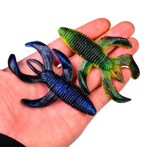 Nuovo 200 Pz/lotto hot 5 colori di Plastica Morbida Gamberi Lure Hollow Body Bass Pesca di Plastica Esca Paca Craw 10 cm 11.5g K1643