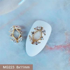 10pcslot MG223 Rhombus Frame Zircon Nail Art Crystals Pearl Jewelry Nails Accessories Supplies Decorations Charms 220525