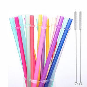 Rainbow Colors Reusable 24cm Plastic Straws Bar Party Tool PP Pure Colorful Buckle Drinking tubes Customization WWQ