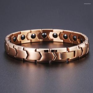 Link łańcuch mody swobodny bransoletka unisex złota tytanowa stal Neodymu Magnes Bracelets Bransoletki Bolek Hip Hop Rock Biżuteria dla mężczyzn Inte22