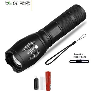 Ny vattentät för jaktlykta ljus XP-G V6 Taktisk LED-ficklampa Bike Light 5 Mode Zoomable Torch 18650 Batteri 3000 Lumens