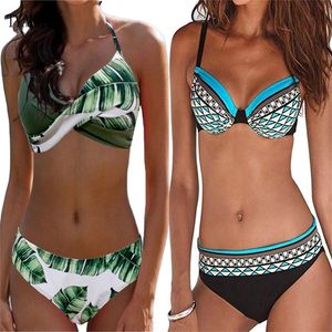 Costume da bagno sexy del bikini delle donne spinge verso l'alto il costume da bagno della parte superiore del bikini del bikini brasiliano della spiaggia del costume da bagno femminile Biquini 3XL T200508