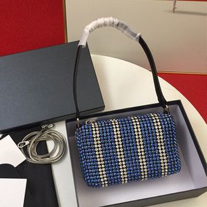 Top quality Full drill bags Shining layer cowhide water female diamond underarm bag handbag mini flash encrusted small square bag a