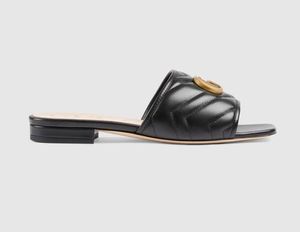 Designer woman G Ladies leather slippers Women Sandals Slide Sandal Platform Slipper Chunky 2.4"heel height Shoes Summer Embossed Flip Flops