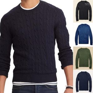 High Quality Men O-Neck Wool Small Horse Twisted Sweater Autumn Winter Jersey Jumper Hombre Pull Homme Hiver Pullover Knitted Men's Sweaters