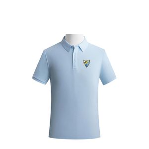 Malaga CF Herren- und Damen-Polo-High-End-Shirt aus gekämmter Baumwolle mit Doppelperlen, einfarbig, lässiges Fan-T-Shirt