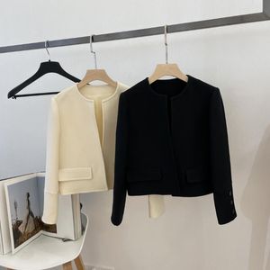 Jackets femininas roupas femininas roupas femininas roupas femininas primavera 2022 casaco sobretudo o-pescoço de lã de seda mistura casual casual casaco