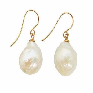 Edison Pearl Barock Pearl Drop Earring 925sterling Silver Gold Color Women Gift
