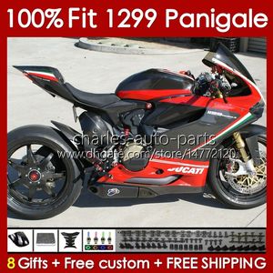 Corpo stampo ad iniezione per DUCATI Panigale 959R 1299R 959S 1299S 2015-2018 Carrozzeria 140No.107 959 1299 S R 2015 2016 2017 2018 959-1299 15 16 17 18 OEM Carena rosso nero blk