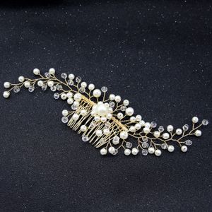 Hochzeit Kopfbedeckungen Blumenkristall Perlen Haarkämme für Bräute Handgemachte Frauen Kopfschmuck Brauthaarklammern Accessoires Schmuck Schmuck