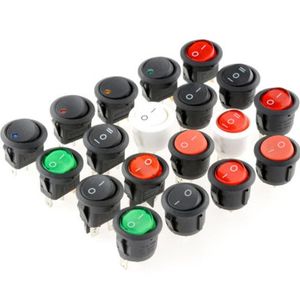 Switch 2pcs Round Rocker 6A ON OFF Push Button 12V 24V 2 Speed Electric Car Power With Light Red Blue Green YellowSwitch