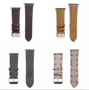 Top Designer Smart Watch Straps مع نمط تصميم الأزياء لسلسلة Apple Watch Band Series 1 2 3 4 5 6 38mm 40mm 42mm 44mm Pu Smartwatches Smartwatches Connector