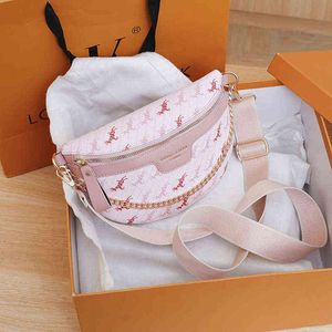 Midjeförpackningar Kvinnors koreanska version Tryck Simple Waist Bag 22061728