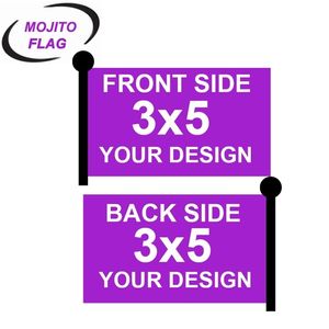 Double Sided 3 Layers Custom Flag Printed 3x5ft 90x150cm Banner Flags Car Company Annonsering 220608