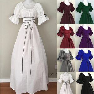 Dress Women Girls Gothic Renaissance Victorian Chemise Medieval Retro Peasant Wench Petal Sleeve Resist Top Costume T2Q233F