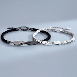 新しいMobius Link Bracelet 925 Sterling Men Women DesignerS925恋人向けの絶妙なハンドストラップジュエリーギフト