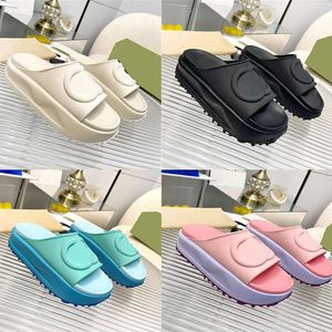 Designer Slippers Platform Slippers Classics Rubber Slides Solid Color Flip Flops Non Slip Sandals Thick Bottom Flat Women Shoes With Box