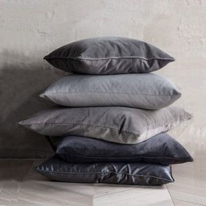 HOME Luxury Black Grey White Silver Velvet Cushion Cover Pillow Case Lumber Y200103