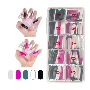 Cukierki Kolor Fałszywy Paznokci Porady Pełna okładka Matowa Trumna Balerina Fałszywy Nails DIY Uroda Manicure