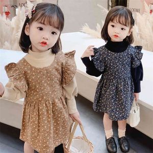 Vestido de vestido floral de roupas para meninas para meninas Spring Autumn Girls Sets Casual Tracksuit Kids 210412