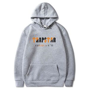 Modemärke män hoodies 2022 höst vinter tryck färg fleece casual tröjor unisex pullover röd svart grå trapstar