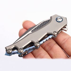 Promosyon Flipper Katlanır Bıçak M390 Saten Finish Blade TC4 Titanyum Alaşım Kolu Rulman Hızlı Açık EDC Cep Bıçakları