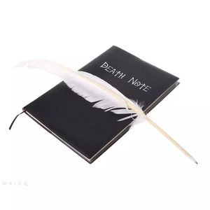 Anteckningar Student Diary Anime Death NoteBook Set Leather Journal and Necklace Feather Pen Pad For Gift Libretanotepads